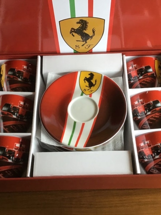 Ferrari Scuderia Espresso Cup & Saucer Set – Made in Italy – Set of 6 – NIB - Picture 2 of 10